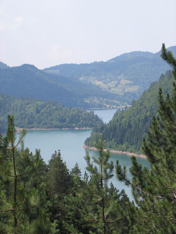 Lake Zaovine close to nacional park Tara in Serbia