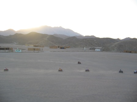 Motor cycles near the Bedouin settlement
