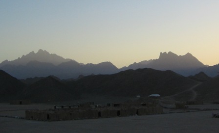 Panoramic view of a Bedouin settlement
