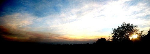 Mossvale Sunset Panorama - NSW, Australia, January 2003