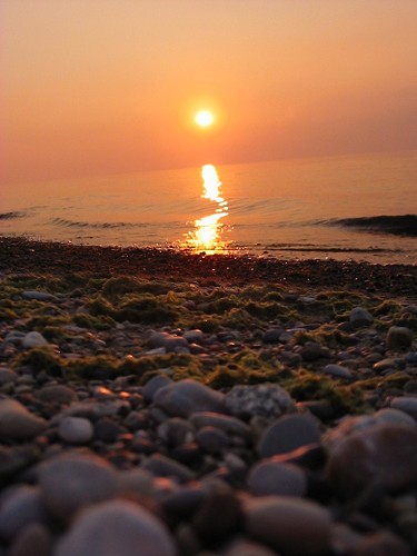 Lake Erie - Sunset and Shore 1 - Ontario, Canada July 2002