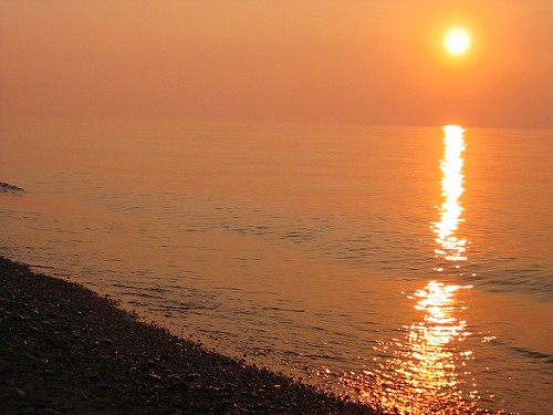 Lake Erie - Sunset and Shore 3 - Ontario, Canada July 2002