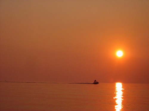 Lake Erie - Setting Sun and Rider - Ontario, Canada July 2002