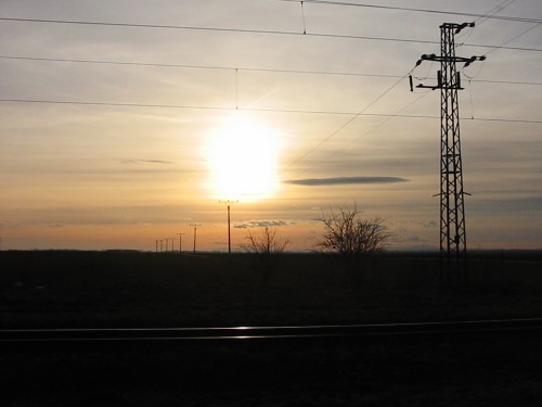 Crossroads at Sunset - Bratislava, Slovakia, January 2002