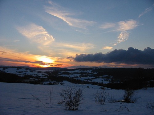 Sunset Over Snow 1 - Kremnica, Slovakia, February 2002