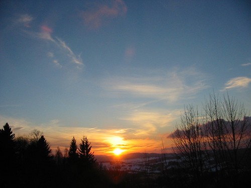 Sunset Over Snow 3 - Kremnica, Slovakia, February 2002