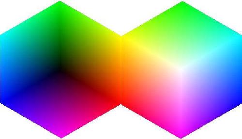 A Twisted Pair of Light and Colour Cubes