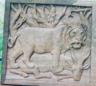 A Lion with an antilope