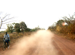 Un cycliste sur la route