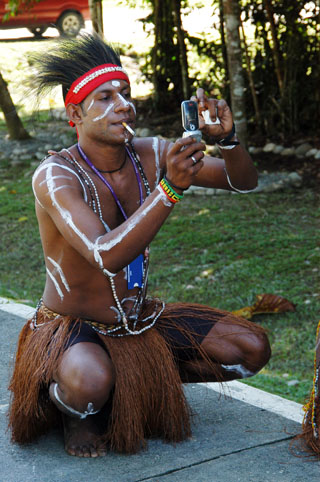Kamoro Young Man in His Traditional Attire