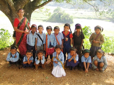 A Typical Government School Class Teacher with Her Students!