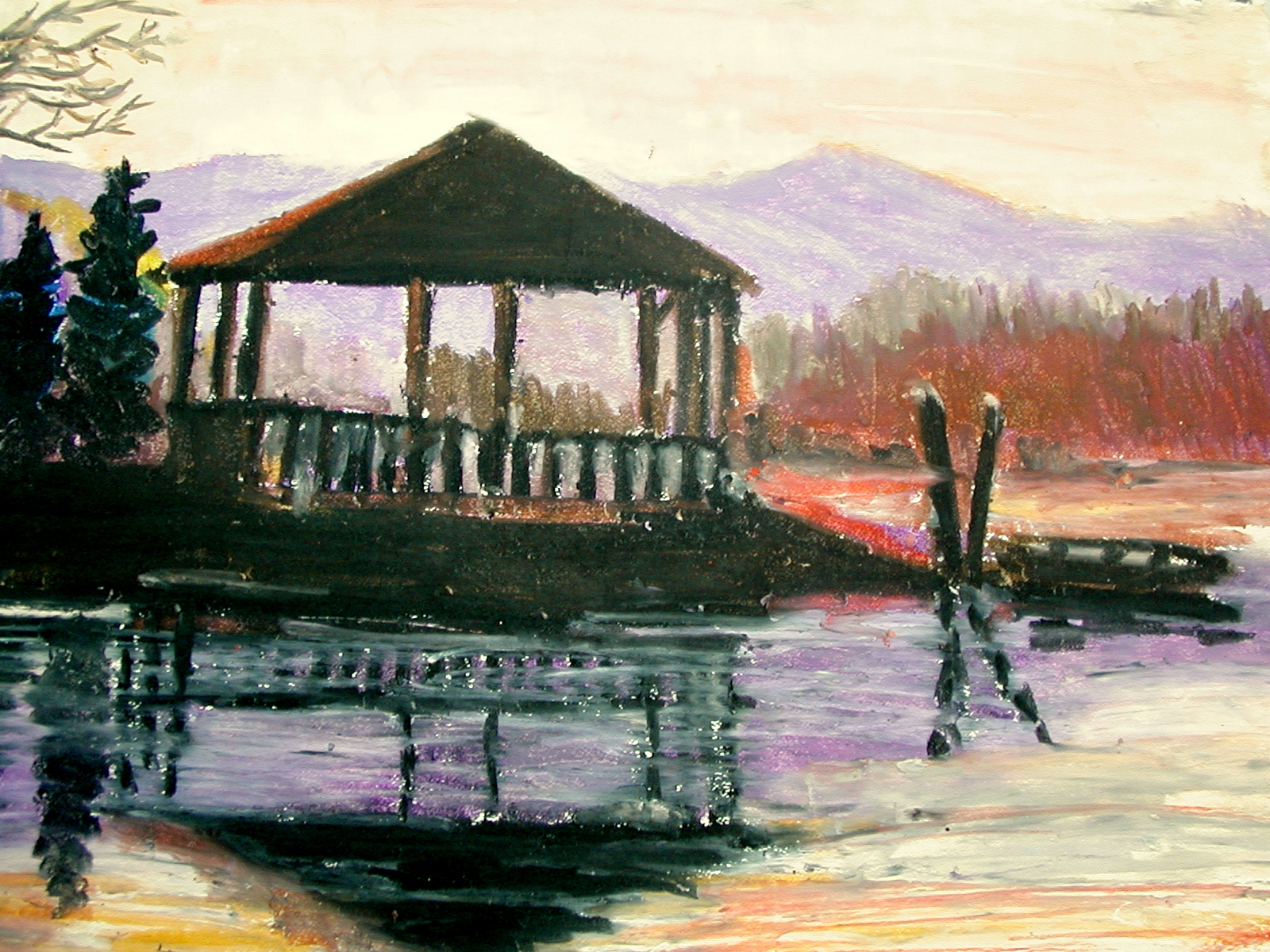 Sunset on lake