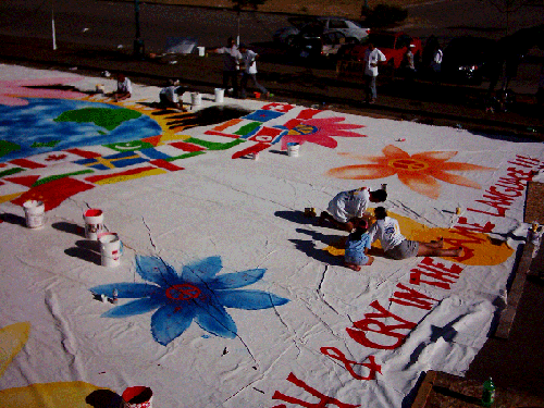Worlds Largest Finger painting (100X50 feet)