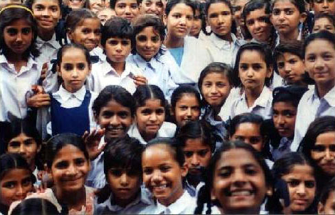 Happy Indian School Girls