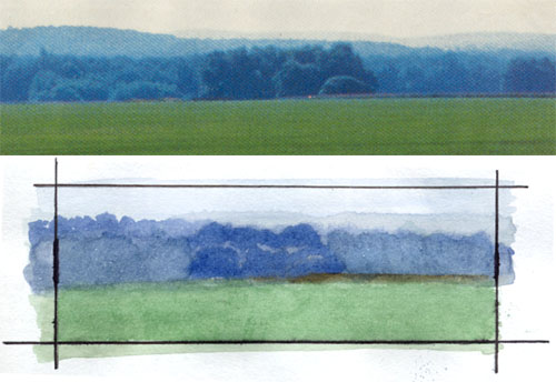 Blue Bushes Landscape