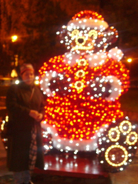 Mrs.Simonette Tenido Brebenariu with Luminous Christmas Teddy Bear at Resita,2008