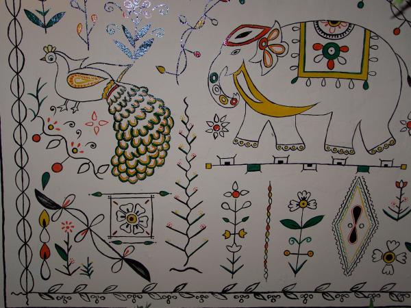 Tribal art on the wall