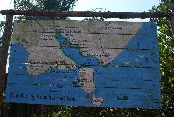 Ream National Park Map, Sihanoukville, Cambodia