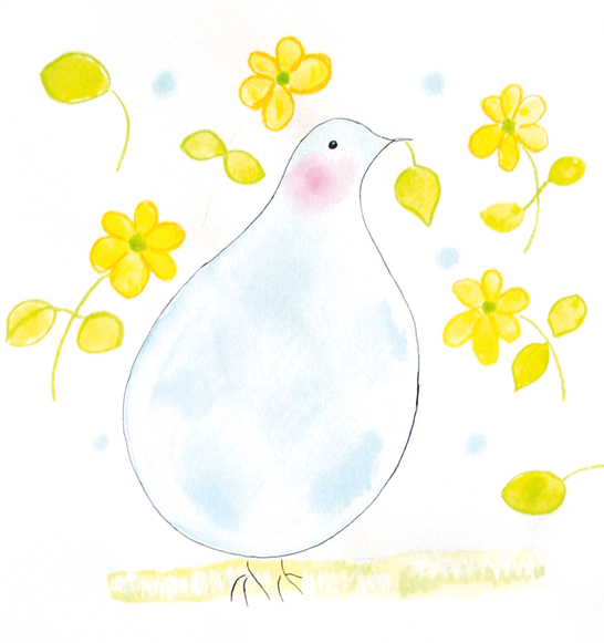 Peace dove in yellow