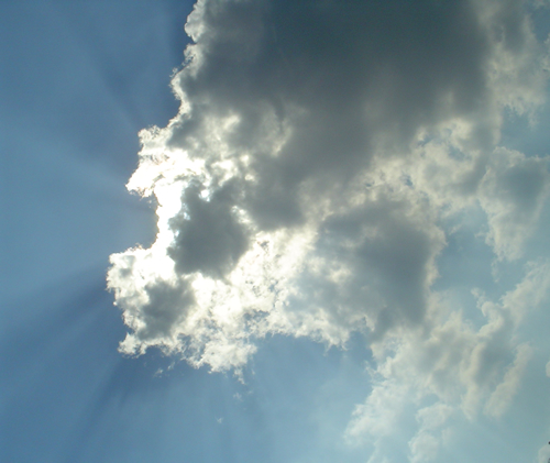 Sun behind the clouds