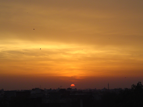 At sunset