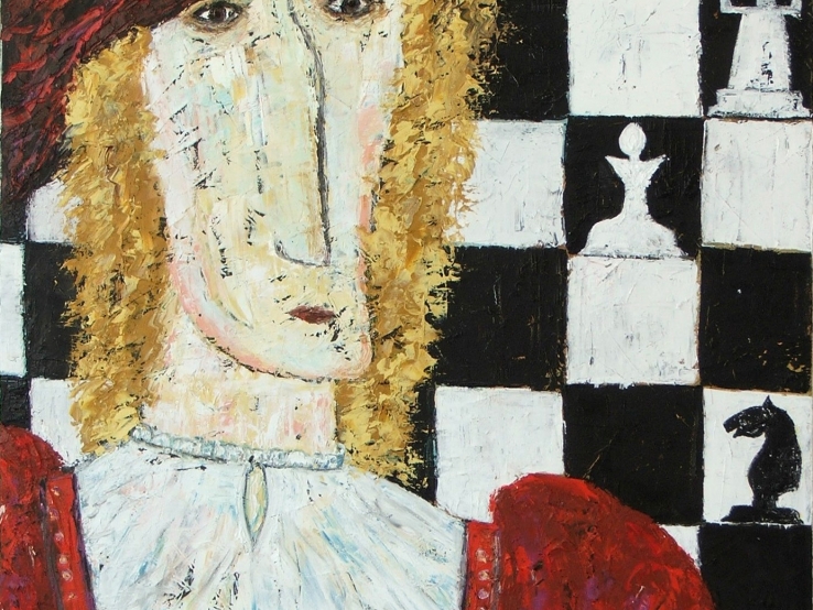Chess oil painting Bogomolnik