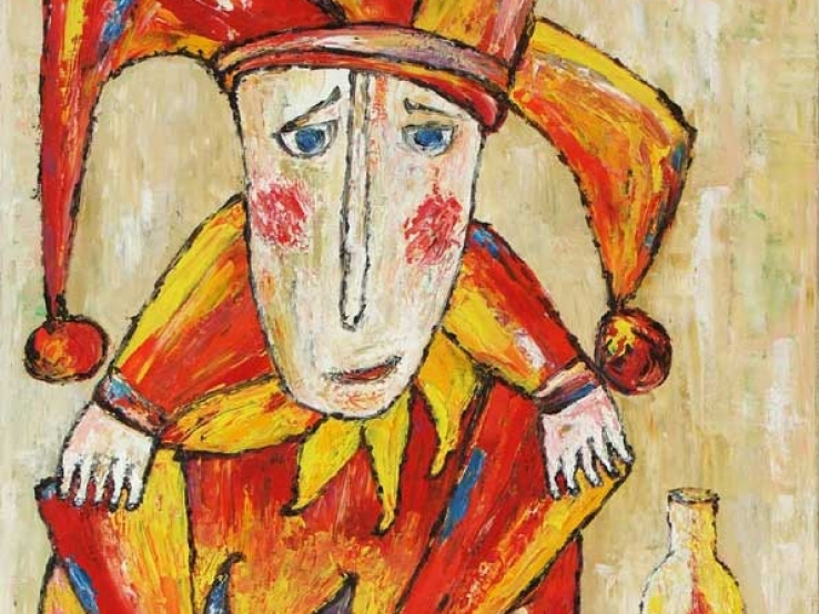 “Lonely clown” oil painting Bogomolnik