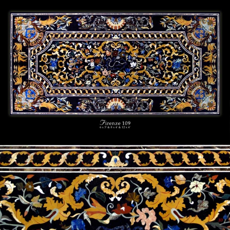 Black marble inlay Dining table