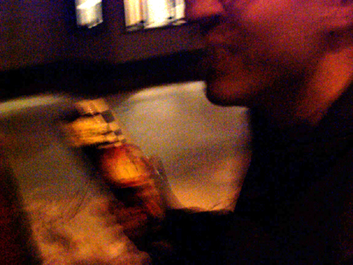 Ben Eating Bread at Night