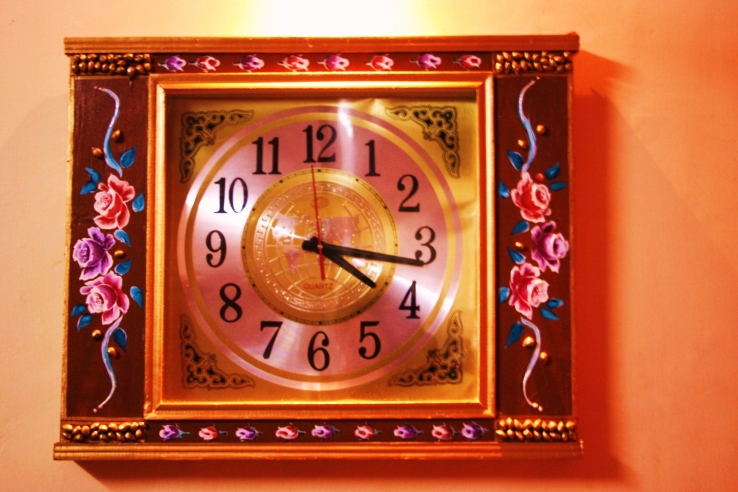 hand painted wall clock