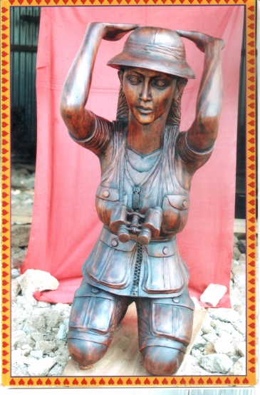 A tourist statue