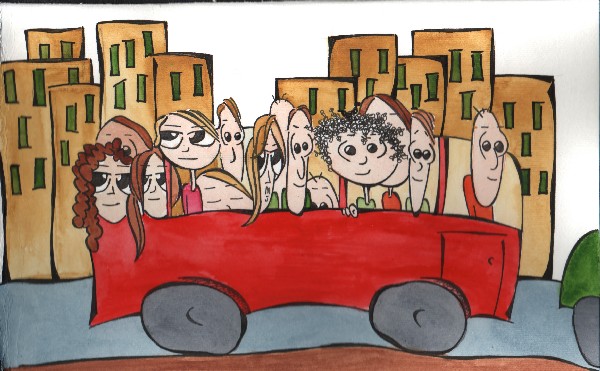 Crowd in the bus