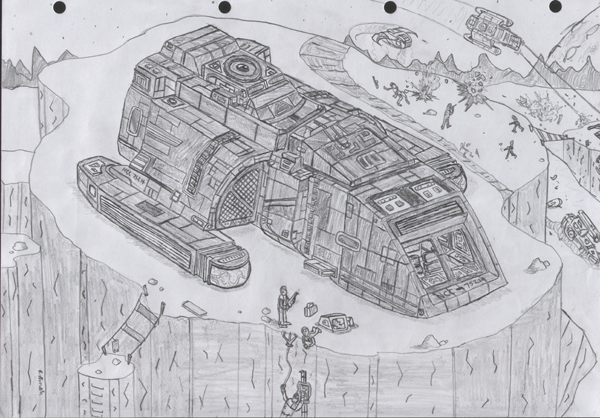 ds9 runabout more detailed this time, used first pic and added more details and shadding.