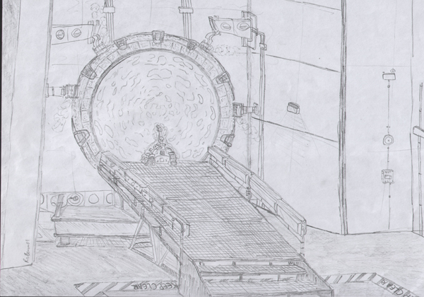 my first sketch of the gate from tv sg1.