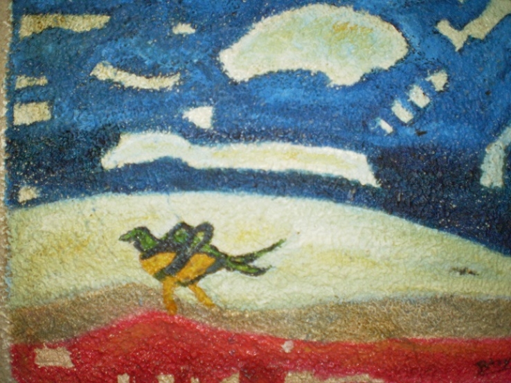 BIRD UNDER THE BLUE SKY