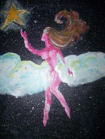Woman reaching for her dreams