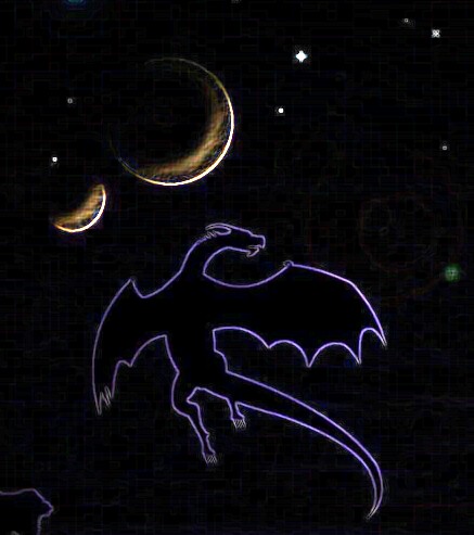 Dragon in the dark sky
