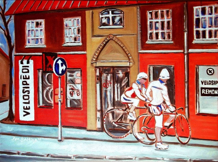 Велосипедисты (70х50) Сyclists
