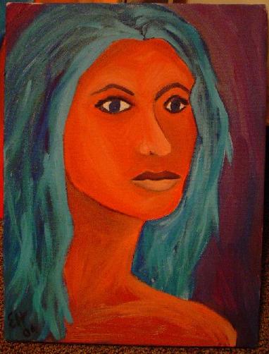 Self Portrait with Blue Hair