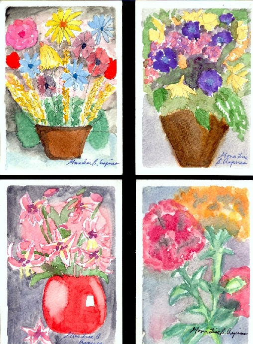 Four Flower Sets (postcards)