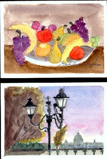Fruit and Lamplight (postcards)
