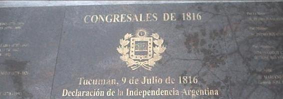 Placa recordatoria de los congresales de 1816