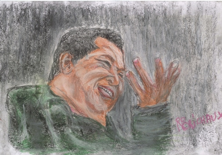 Hugo Chavez Laughing in the rain