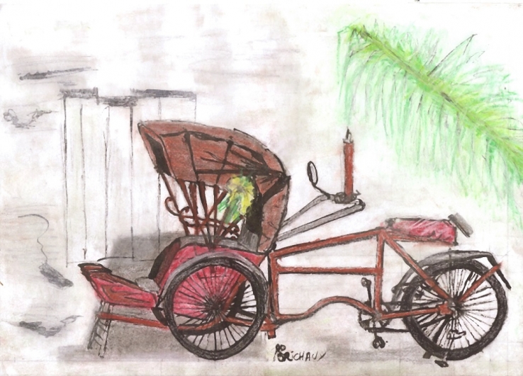Trishaw in Penang, Malaisia