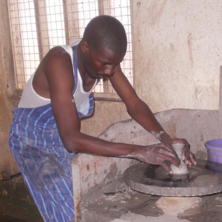 Ceramics/pottery on wheels