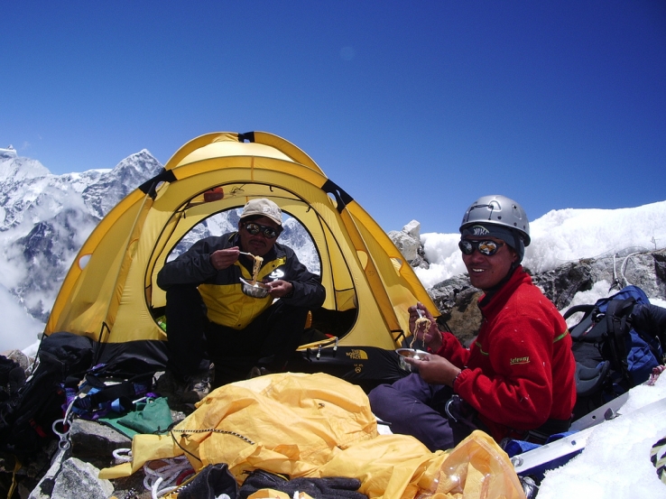 on tent