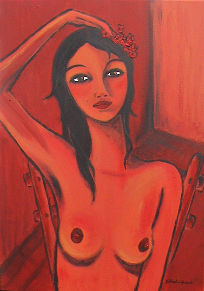 donna a seno nudo
