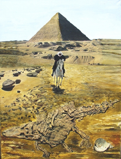 Rider in front of a Pyramid