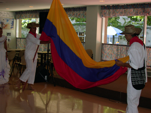 Colombian Dancers with Flag
