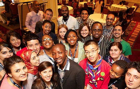 TakingITGlobal community members gathered at an event